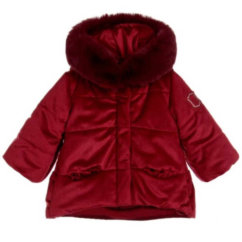 NWT MonnaLisa red velvet coat, 18 months, Italian, toddler, cozy warm winter